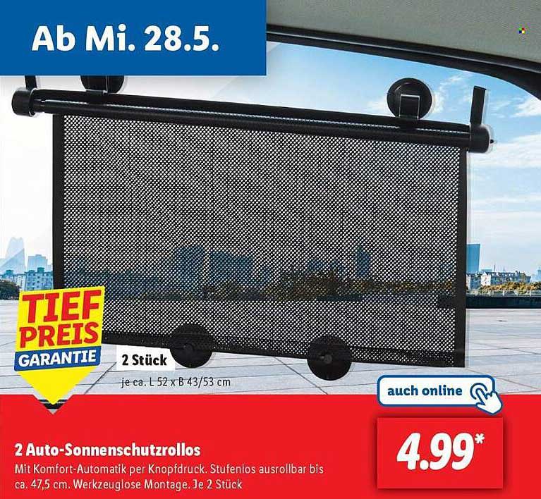 2 Auto-Sonnenschutzrollos - je 2 Stück