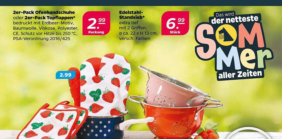 2er-Pack Ofenhandschuhe oder 2er-Pack Topflappen