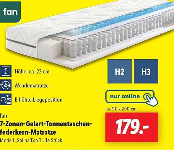 7-Zonen-Gelart-Tonnen Taschenfederkern-Matratze