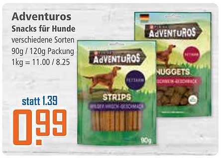 Adventuros Snacks für Hunde - verschiedene Sorten (90g / 120g Packung)