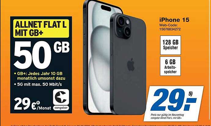 ALLNET FLAT L mit GB+ für 29 €/Monat