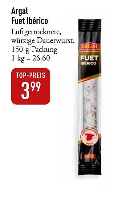 Argal Fuet Ibérico - Luftgetrocknete, würzige Dauerwurst