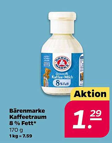 Bärenmarke KaffeeTraum 8 % Fett 170 g