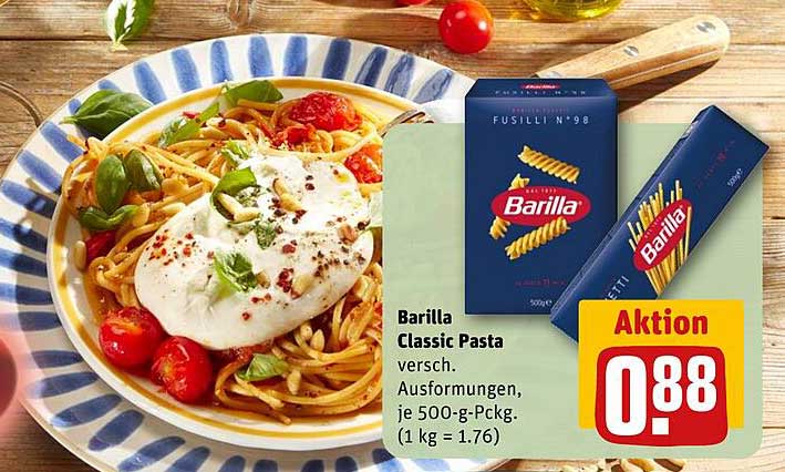 Barilla Classic Pasta versch. Ausformungen, je 500-g-Pckg.