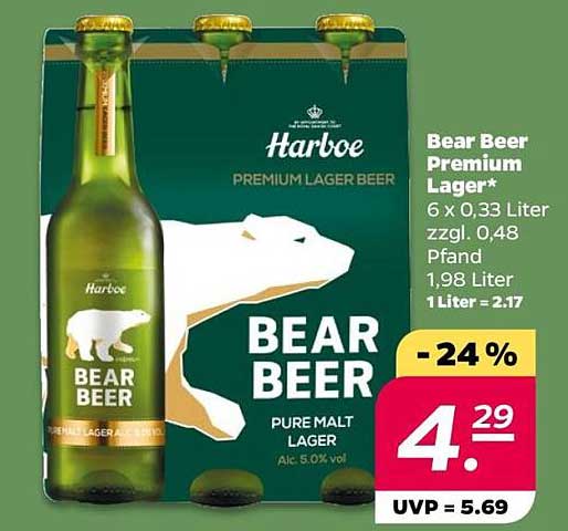 Bear Beer Premium Lager - 6 x 0,33 Liter