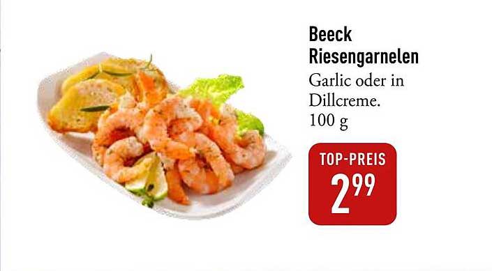 Beeck Riesengarnelen - Garlic oder in Dillcreme (100 g)