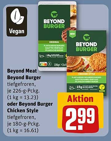 Beyond Meat Beyond Burger oder Beyond Burger Chicken Style - Tiefgefroren