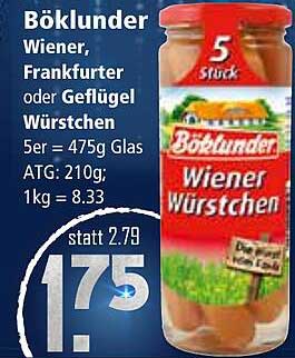 Böklunder Wiener, Frankfurter oder Geflügel Würstchen – 5er Pack