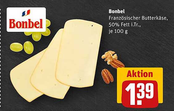 Bonbel Französischer Butterkäse, 50% Fett i.Tr., je 100 g