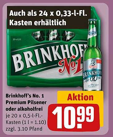 Brinkhoff's No. 1 Premium Pilsener oder alkoholfrei - Kasten