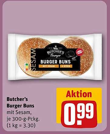 Butcher's Burger Buns mit Sesam, je 300-g-Pckg.