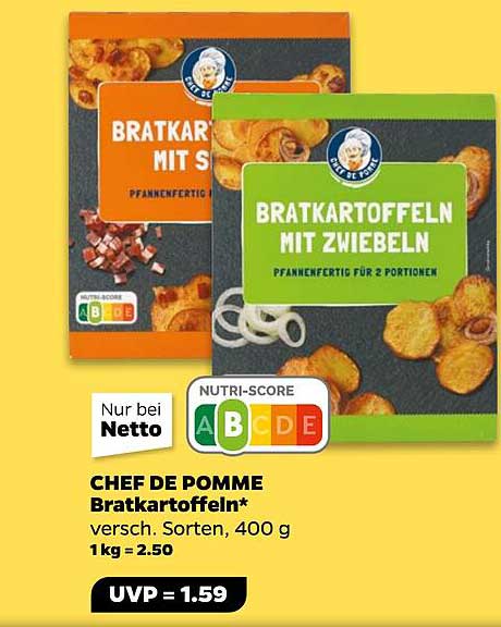 CHEF DE POMME Bratkartoffeln, 400 g - verschiedene Sorten