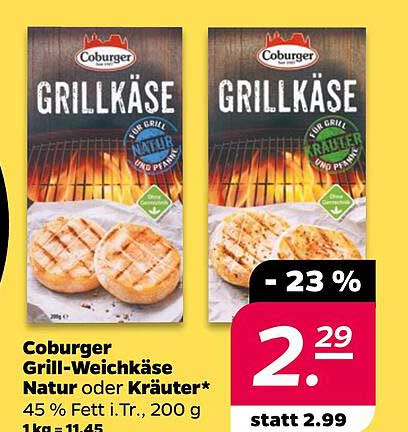 Coburger Grill-Weichkäse Natur oder Kräuter