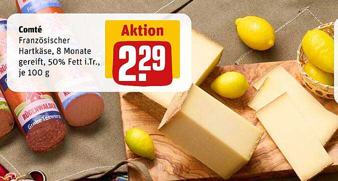 Comté Französischer Hartkäse, 8 Monate gereift, 50% Fett i.Tr., je 100 g