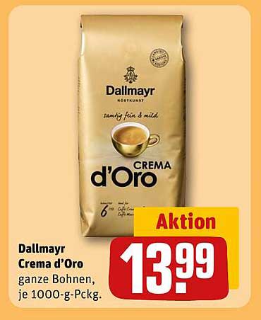 Dallmayr Crema d'Oro ganze Bohnen, je 1000-g-Pckg.