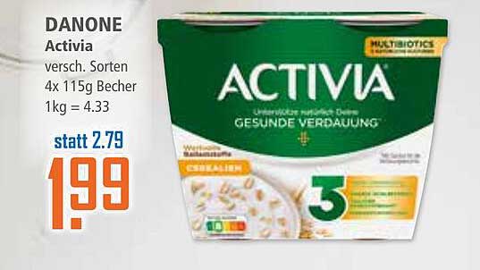 DANONE Activia verschiedene Sorten 4x 115g Becher