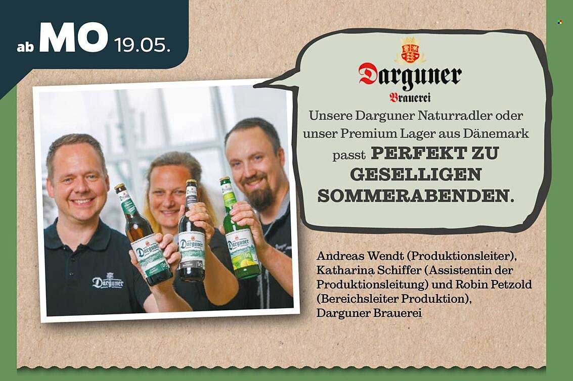 Darguner Natur Radler oder Premium Lager aus Dänemark