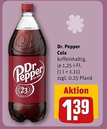 Dr. Pepper Cola, je 1,25-L-Flasche - Aktion