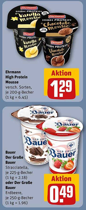 Ehrmann High Protein Mousse & Bauer Der Große Bauer