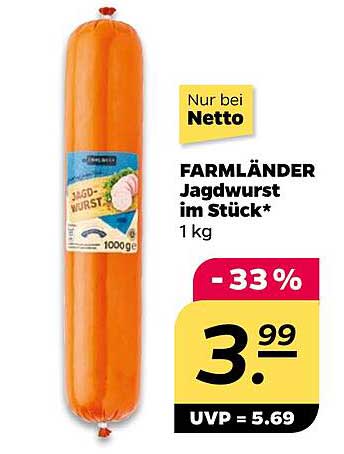 FARMLÄNDER Jagdwurst im Stück – 1 kg