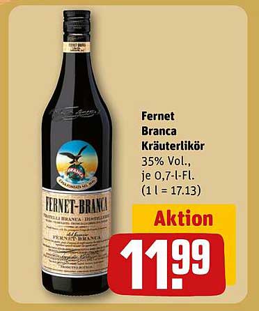 Fernet Branca Kräuterlikör 35% Vol., je 0,7-l-Fl.