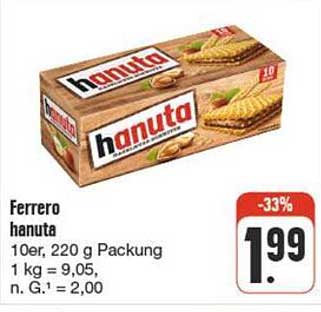 Ferrero Hanuta 10er, 220 g Packung