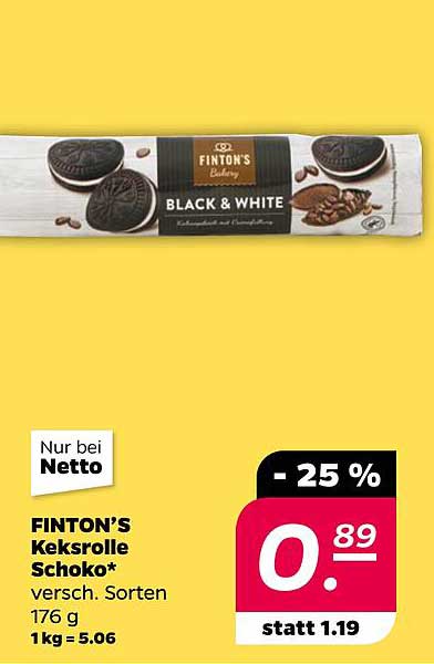FINTON’S Keksrolle Schoko* - Black & White