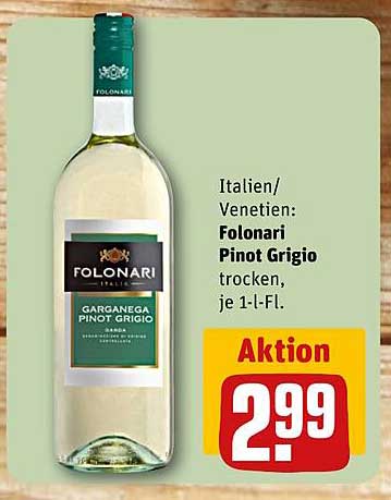 Folonari Pinot Grigio trocken, je 1-l-Fl.
