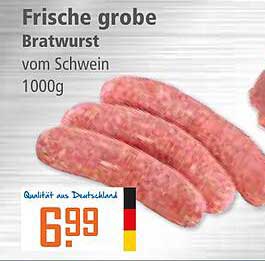 Frische grobe Bratwurst vom Schwein 1000g