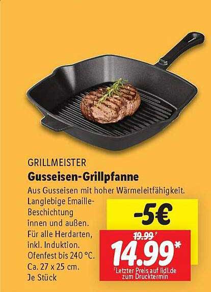 GRILLMEISTER Gusseisen-Grillpfanne