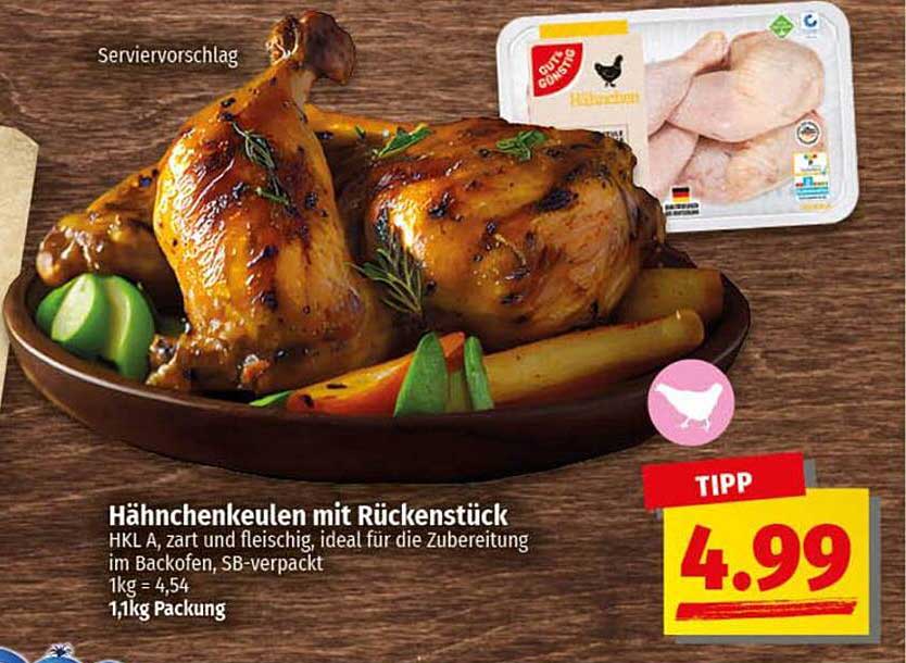Hähnchenkeulen mit Rückenstück