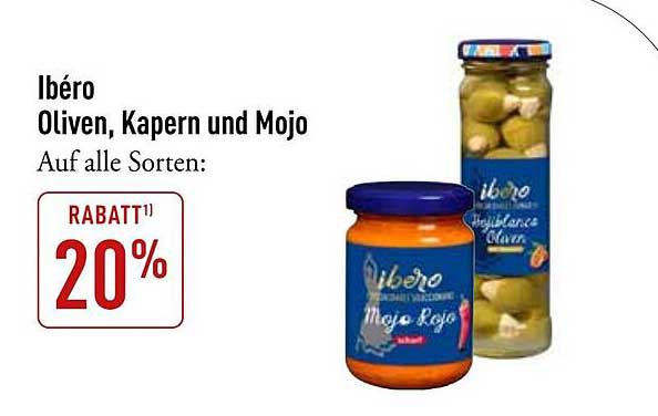 Ibéro Oliven, Kapern und Mojo - 20% Rabatt auf alle Sorten