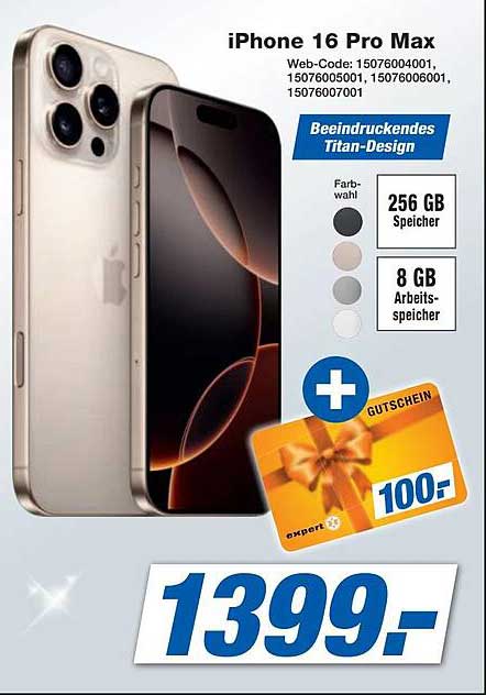 iPhone 16 Pro Max 256 GB - Beeinflussendes Titan-Design