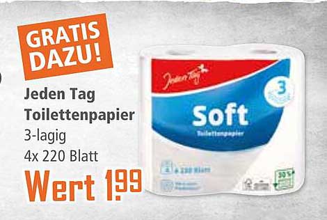 Jeden Tag Toilettenpapier 3-lagig 4x 220 Blatt