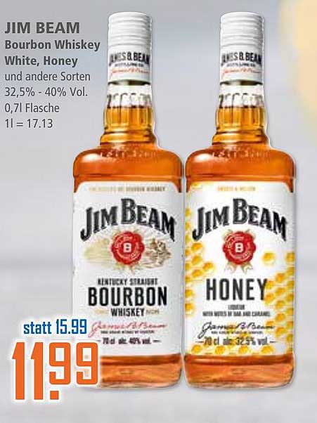 JIM BEAM Bourbon Whiskey White, Honey und andere Sorten 0,7l