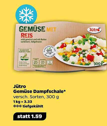 Jütro Gemüse Dampf-Schale 300 g – für ein schnelles und leckeres Gericht