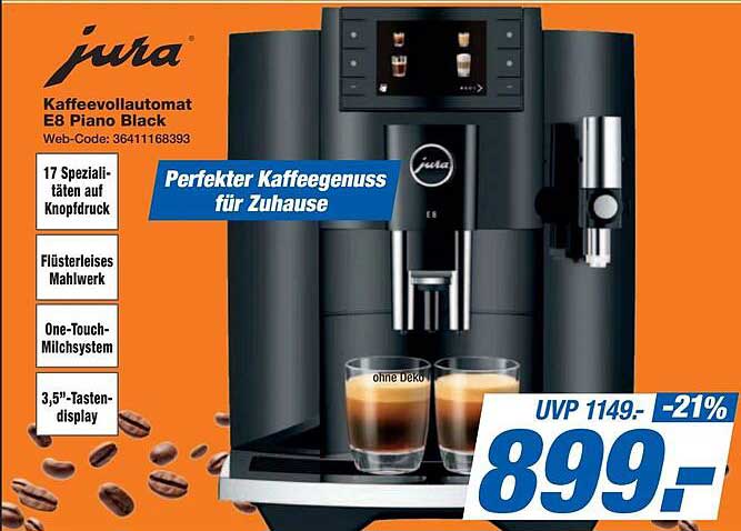 Kaffeevollautomat E8 Piano Black von Jura