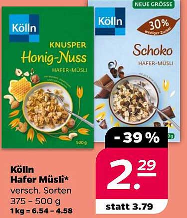 Kölln Hafer Müsli – verschiedene Sorten 500 g
