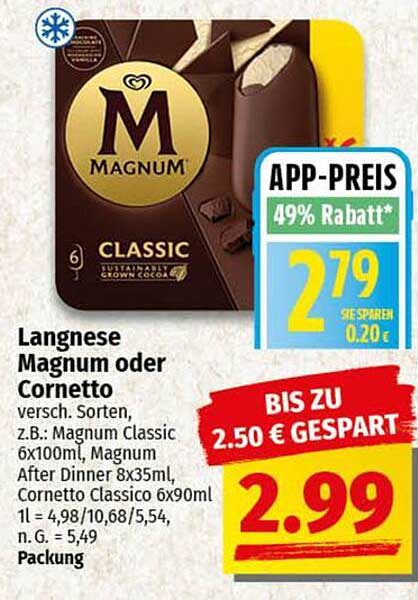 Langnese Magnum oder Cornetto