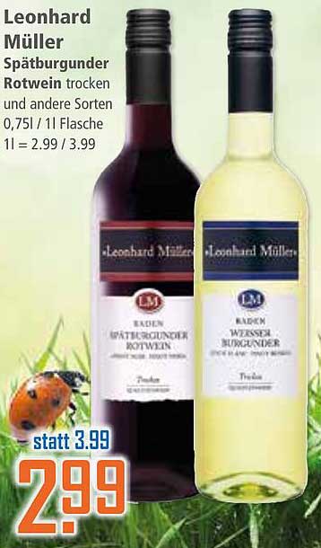 Leonhard Müller Spätburgunder Rotwein trocken und andere Sorten 0,75l