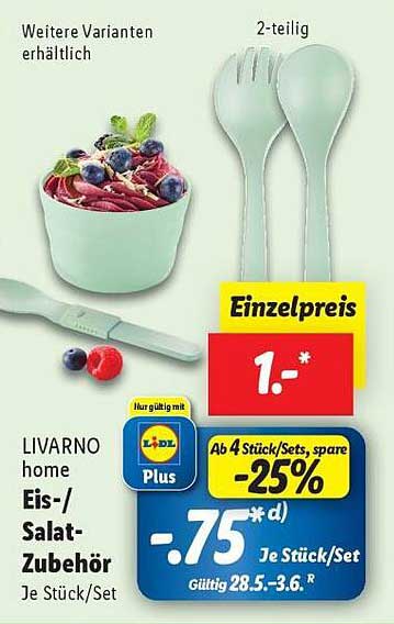 LIVARNO home Eis-/Salat-Zubehör 2-teilig