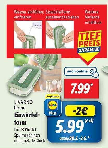LIVARNO home Eiswürfelform für 18 Würfel