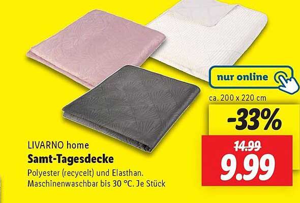 LIVARNO home Samt-Tagesdecke