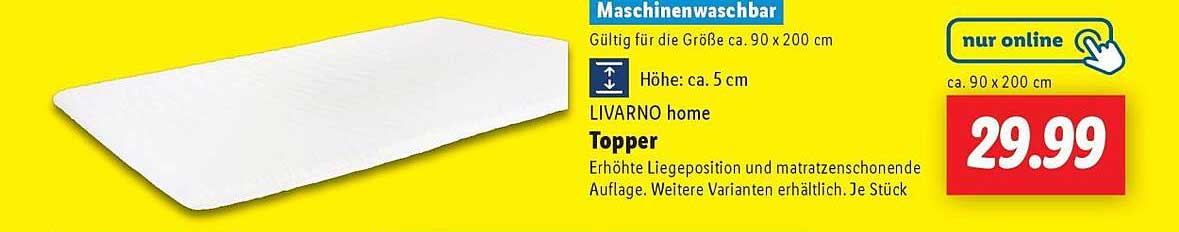 LIVARNO home Topper - Erhöhte Liegeposition für einen erholsamen Schlaf