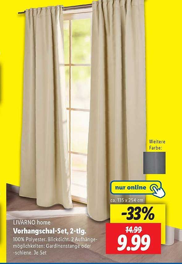 LIVARNO home Vorhangschal-Set, 2-tlg.