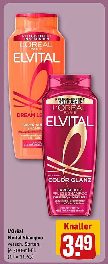 L'Oréal Elvital Shampoo, verschiedene Sorten, je 300-ml-Fl.