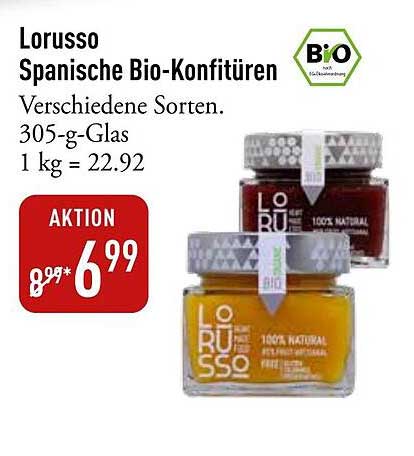 Lorusso Spanische Bio-Konfitüren - Verschiedene Sorten