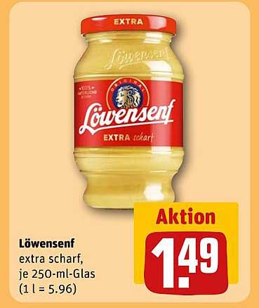 Löwensenf extra scharf, je 250-ml-Glas