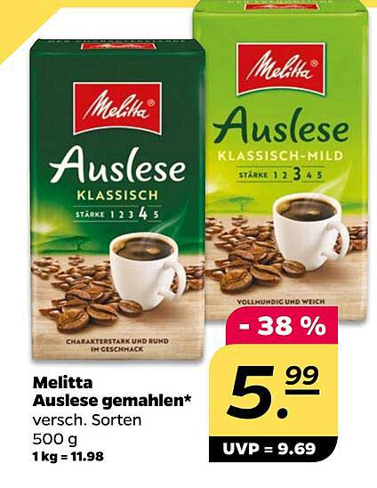 Melitta Auslese gemahlen – verschiedene Sorten 500 g