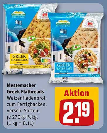Mestemacher Greek Flatbreads – Weizenfladenbrot zum Fertigbacken